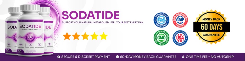 Sodatide supplement facts label and product bottle ingredients
